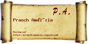 Prasch Amázia névjegykártya